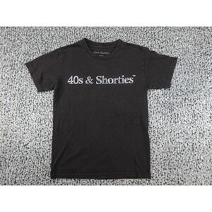 40s & Shorties T-Shirt Mens Small Black Rhinestone Logo Streetwear Tee